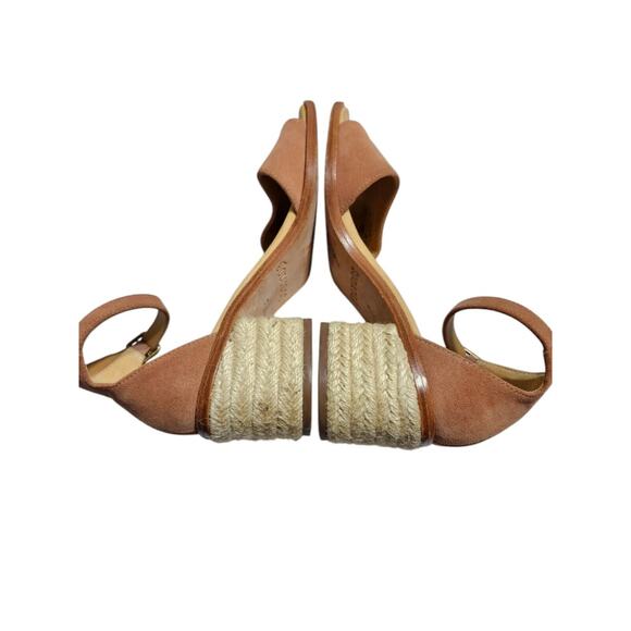 Soludos Capri Suede Leather Sandals Ankle Strap Block Heel in Sahara Pink 7 - Picture 4 of 8